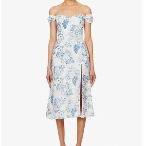 Reformation Blue Floral Midi Dress